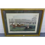 After Charles Hunt, The Derby, 1848 Hunt's Series of National Races,  Aquatint, in gilt glazed frame