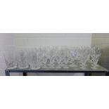 A suite of crystal drinking glasses (a lot)