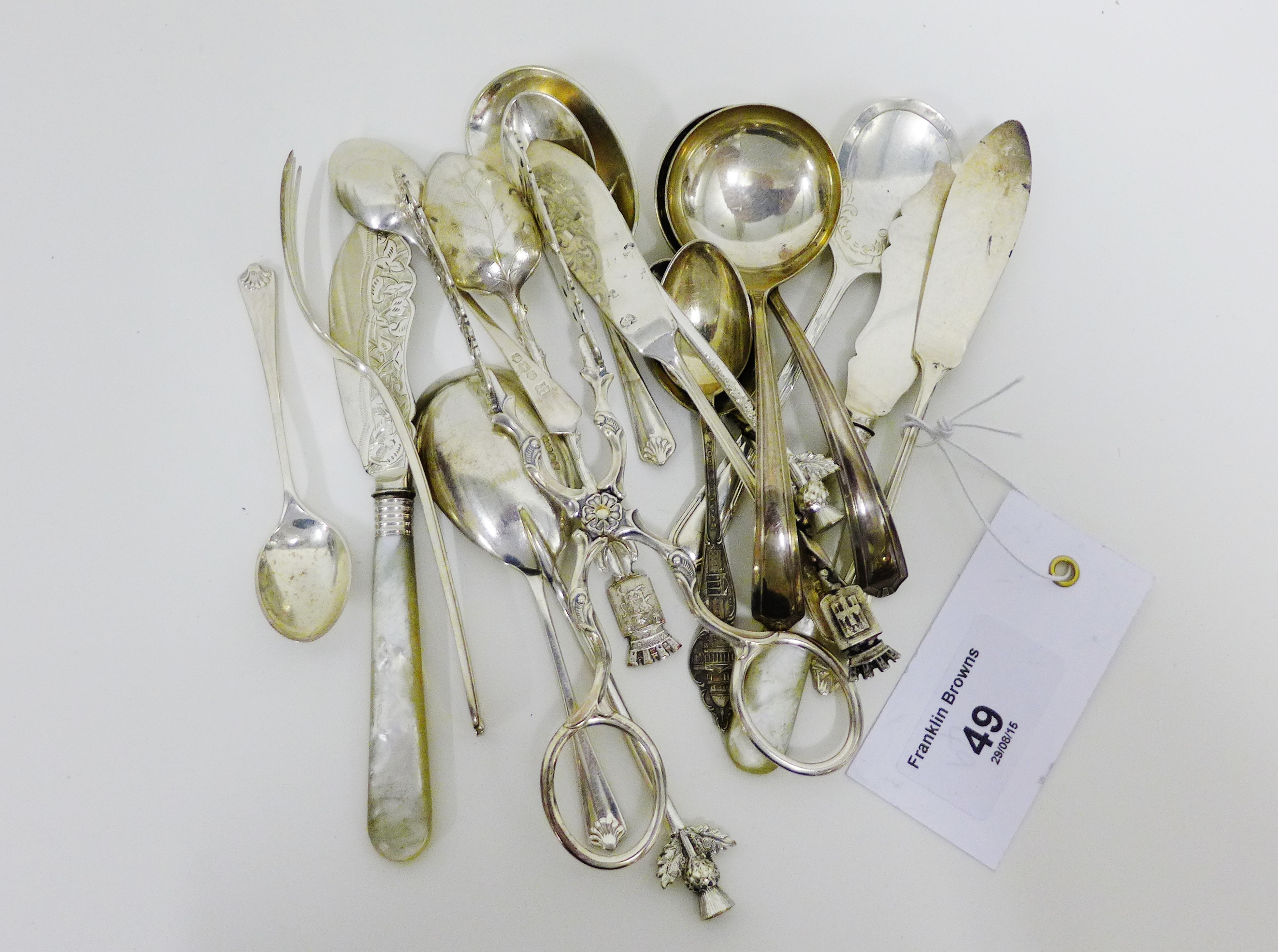 A selection of various silver teaspoons, pickle forks and butter knives etc (a lot)