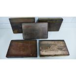 A collection of five copper printing blocks to include two views of Rothesay from Chapel Hill (5)