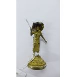 Miniature Eastern white metal figure, 8cm high