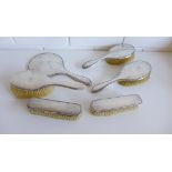 Various silver backed dressing table brush and mirrors (6)