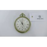 A silver plated pocket watch likely for Yacht Racing, the dial inscribed 'The Leader' Benzie