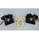 A collection of three vintage telephones (3)