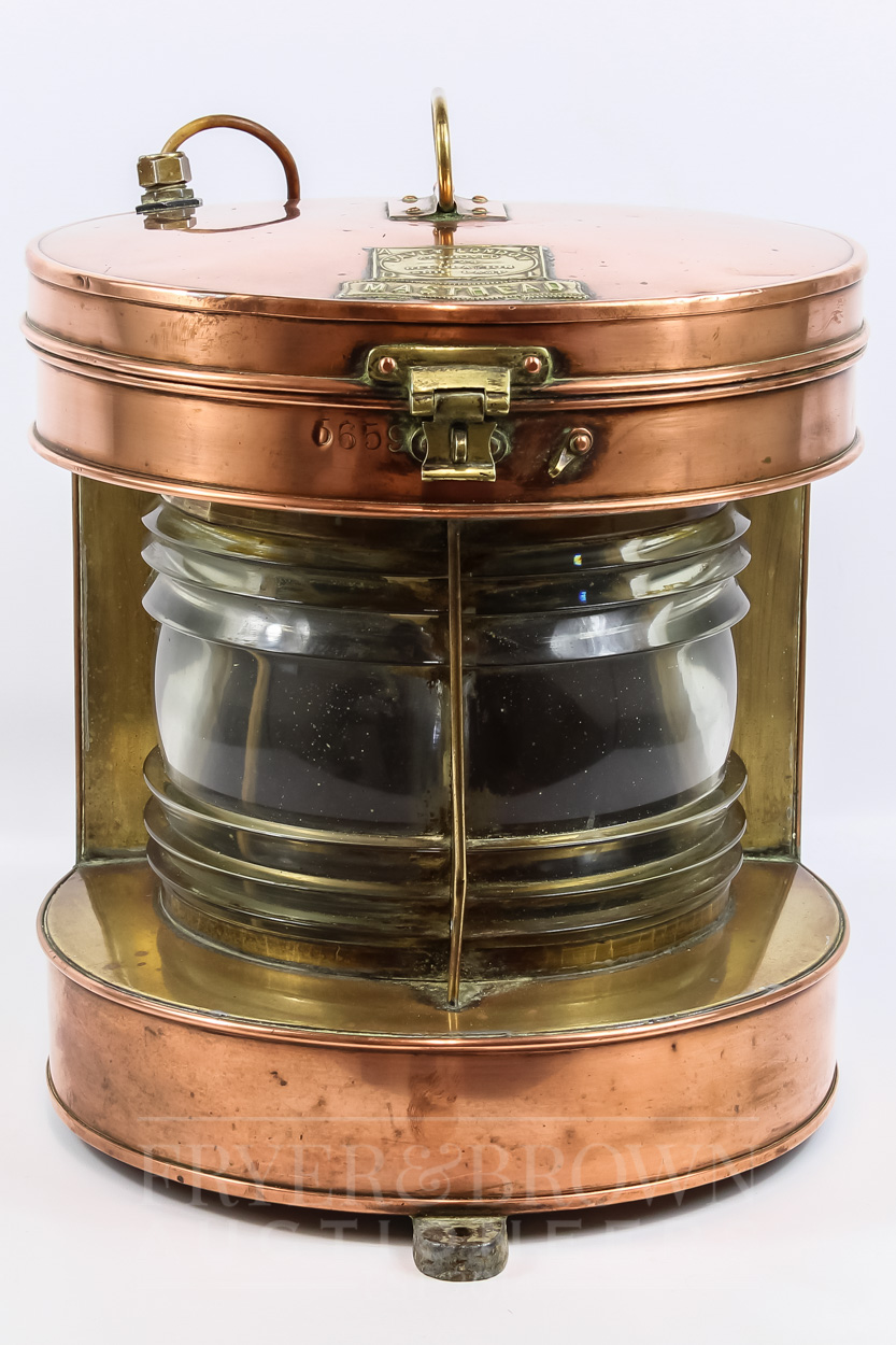 A pair of Davey, London, copper ship's lanterns, 1924 (2) - Image 2 of 5
