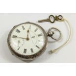 A silver pocket watch by John Forrest of London, Chester 1902, with key