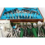 A quantity of Mappin & Webb silver plated cutlery, c1975; and a cased Viners stainless steel cutlery