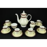 A Royal Grafton fine bone china part coffee set, 'Summer Wine', comprising coffee pot & lid, milk