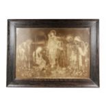 After Edward Burne-Jones - Adoration of the Magi, sepia reproduction, 60 x 42cm approx.