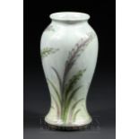 A rare Moorcroft baluster vase tubelined with wheat ear stems in pale colours of green and rose pink
