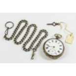 John Johnson of Preston, 1868, silver pocket watch, Chester, fusee with key; together with a