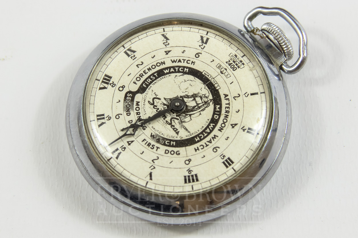 An Ingram Watch Co. 'Seven Seas' dollar type nautical pocket watch, c1940