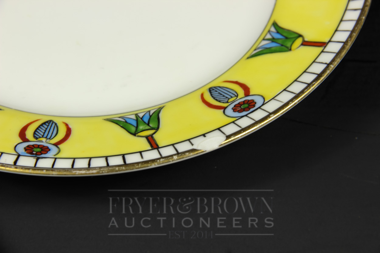 A Noritake Art Deco part tea service, Egyptian pattern of papyrus flowers and other motifs on a - Image 4 of 4