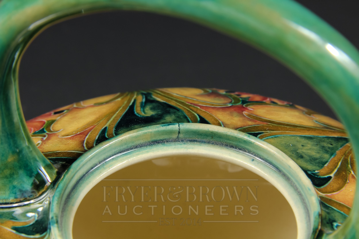A William Moorcroft Cornflower pattern teapot or teakettle, tubelined with flowers and toned in - Image 7 of 12