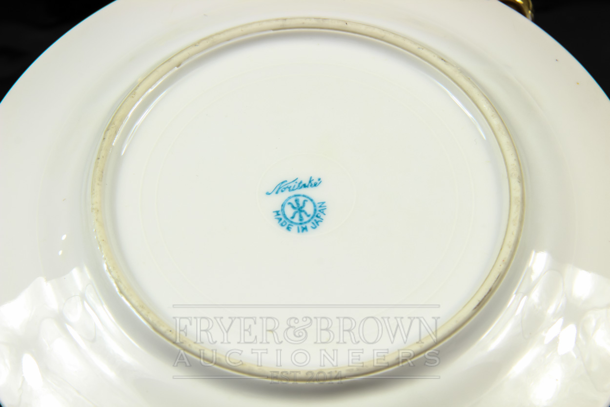 A Noritake Art Deco part tea service, Egyptian pattern of papyrus flowers and other motifs on a - Image 3 of 4