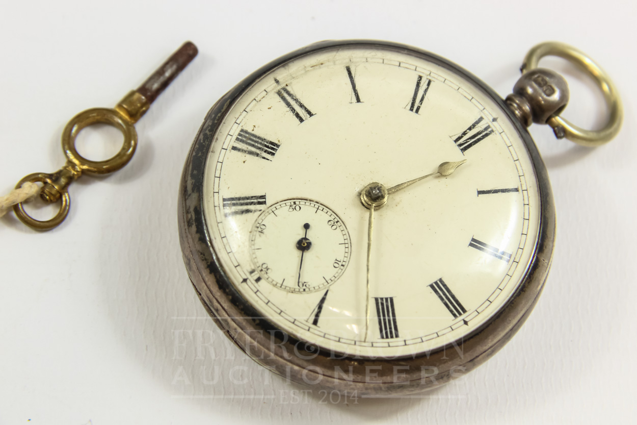 J. Vassalli, 1861, English lever fusee silver pocket watch, no. 8799, single roller with key