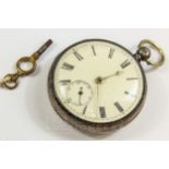 J. Vassalli, 1861, English lever fusee silver pocket watch, no. 8799, single roller with key