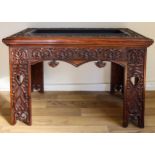 A large Colonial carved hardwood jardiniere/flower trough, 89.5 x 41.5 x 60cm