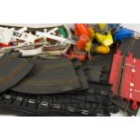 A quantity of Scalextric track, handsets, accessories, etc.