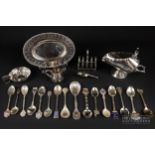 A silver collector's spoon, Dublin 1968; fifteen silver plated collectors' spoons; an oval silver