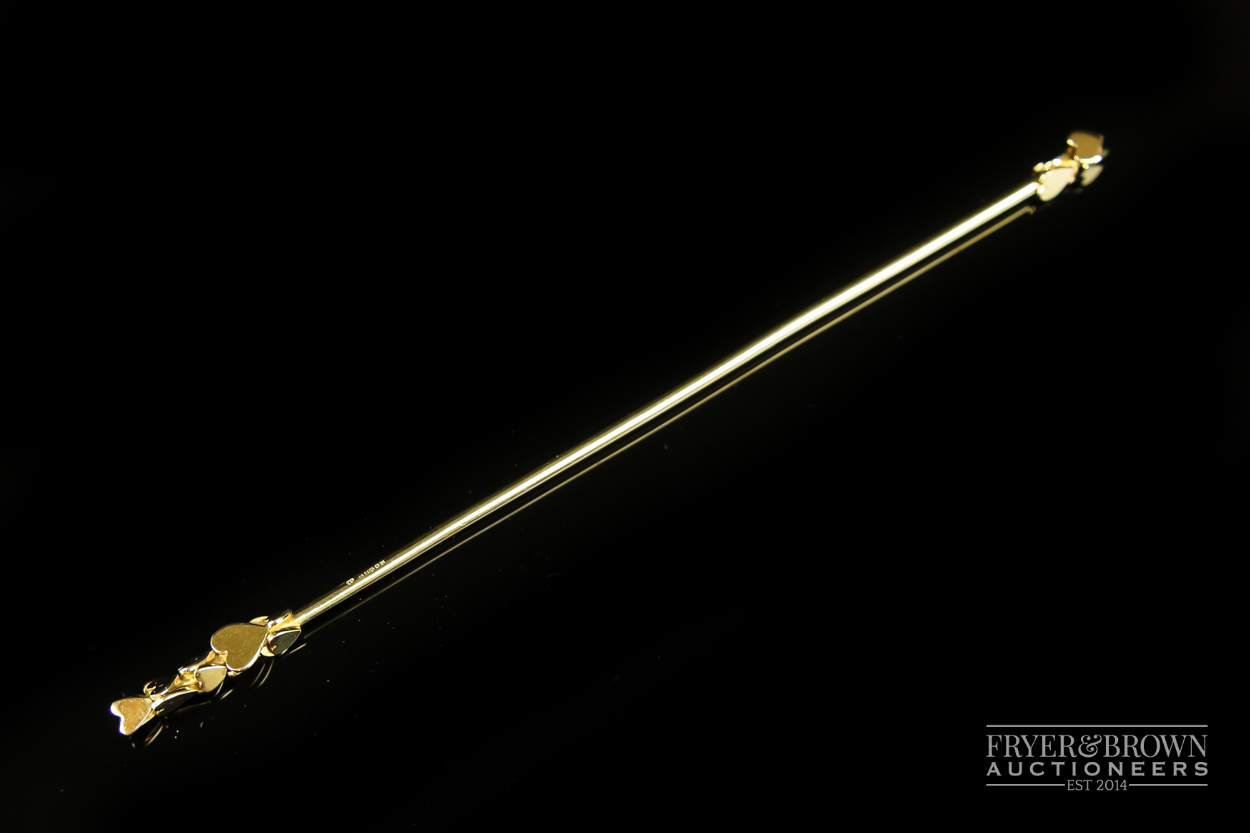 A most unusual Lovers 18 carat gold Champagne swivel stick , designed by John Siddely , the yellow