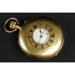 An 18ct gold half hunter pocket watch, J.W. Benson, London 1919