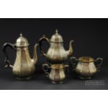 Elkington & Co silver tea service comprising of coffee pot, teapot, milk and sugar bowl, London