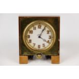 Vintage Asprey Bond, Street London eight days, swiss made gold tone pocket watch in wooden mount