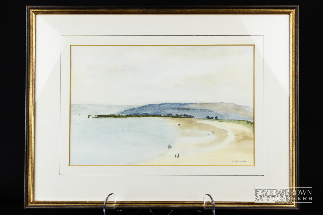 Watercolour by B.Cherill, 1984 'Camber Sands in Winter'