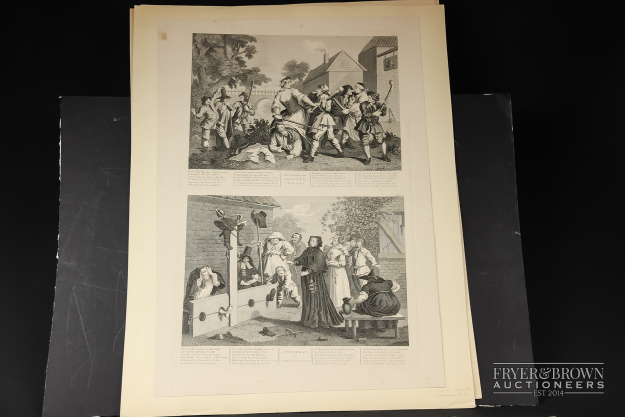 William Hogarth - Illustrations for Samuel Butler's Hudibras, twelve engraved plates (12) - Image 4 of 8