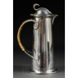A George Unite Art Nouveau EPNS silver plated coffee pot/hot water jug, split branch handle with
