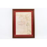 A copy of an 18th century parish map for Binstead, Hampshire, framed and glazed