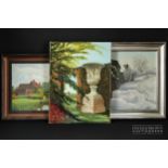 Three country scenes, oil on board/canvas (3)