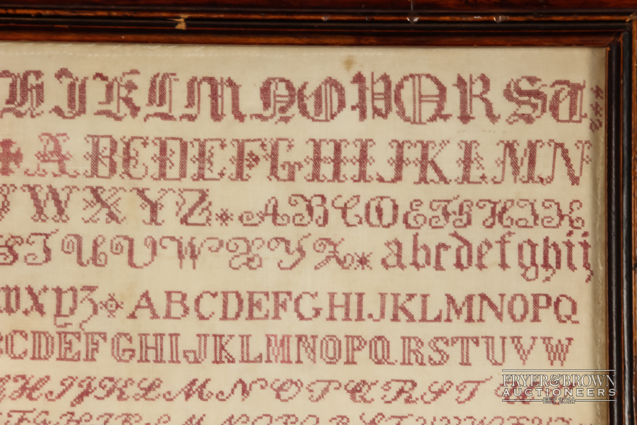 A Bristol Orphanage sampler, by K. Durting, dated 1882, worked in red with alphabet, numerals and - Image 4 of 6