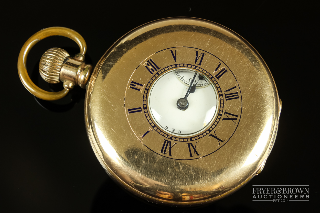 A Waltham half-hunter pocket watch, c1910