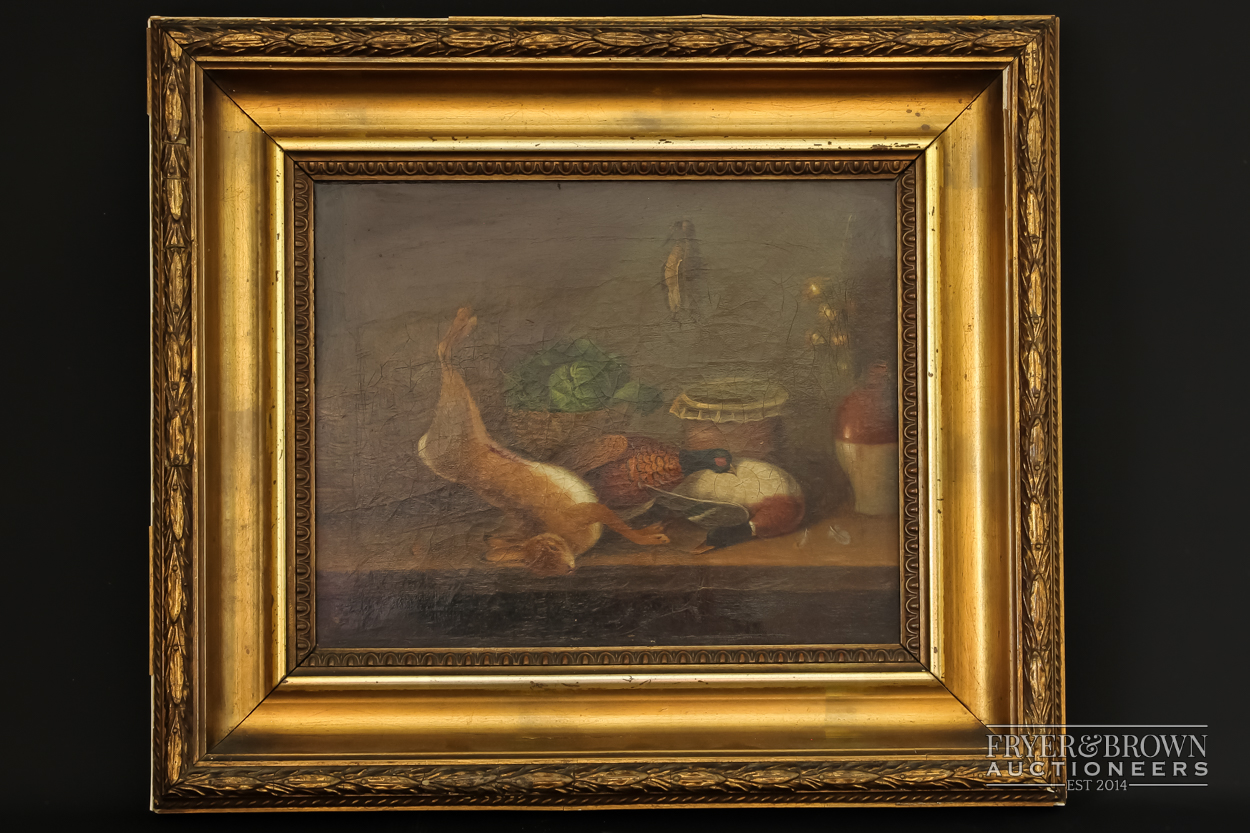 J. Collins - still life of game, oil on canvas, signed and dated 1850 or 1860 lower left, 24 x 19.