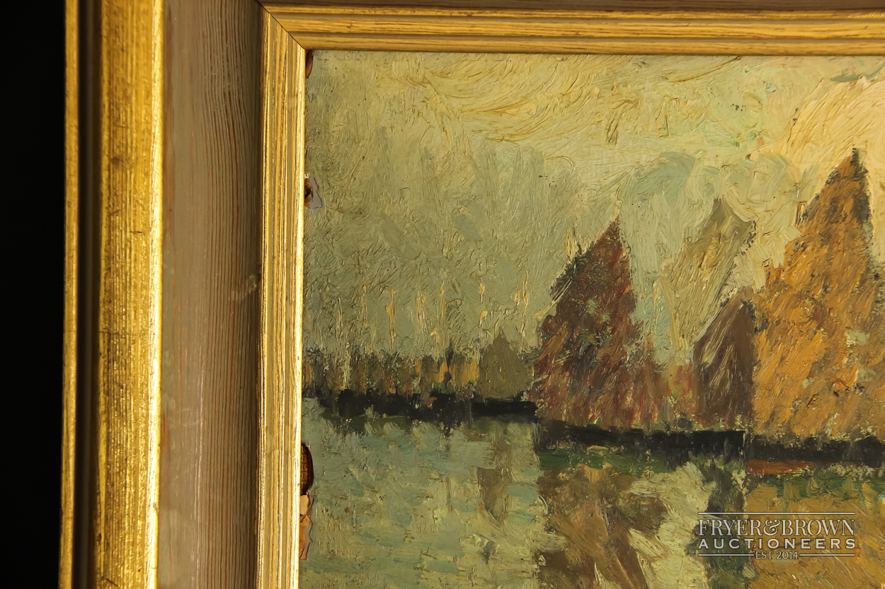 Ziem - sailing boats with reflections, oil on board, signed Ziem, 46 x 25.5cm - Image 4 of 5