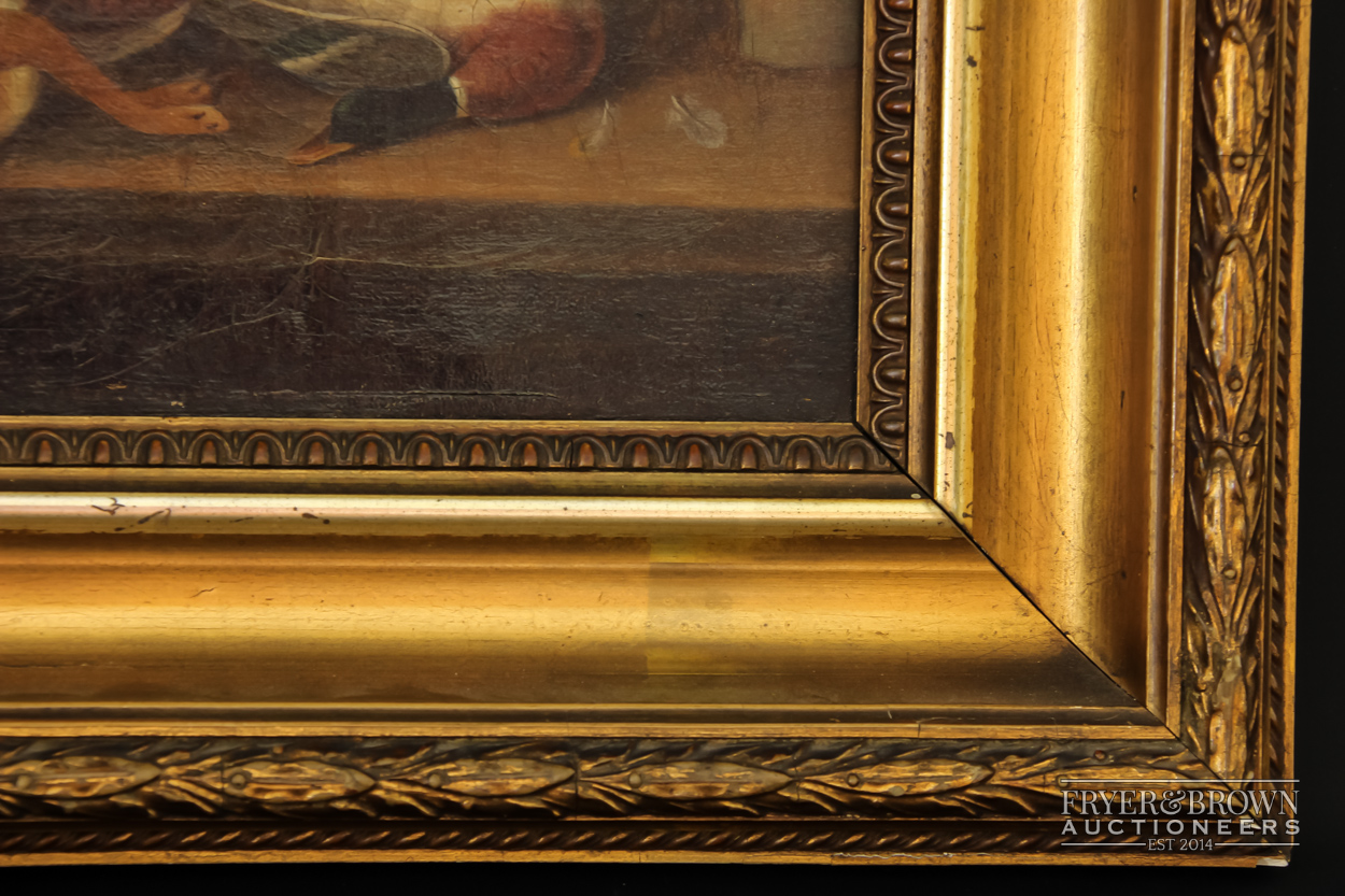 J. Collins - still life of game, oil on canvas, signed and dated 1850 or 1860 lower left, 24 x 19. - Image 3 of 5