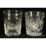 Two English heavy cut glass tumblers, 10.5cm high and smaller (2)