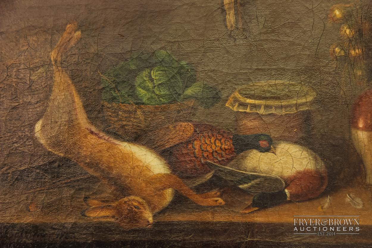 J. Collins - still life of game, oil on canvas, signed and dated 1850 or 1860 lower left, 24 x 19. - Image 2 of 5