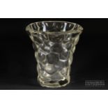 A D'Avesn glass vase, trumpet form moulded with honeycomb bubble design, moulded mark, 18cm high