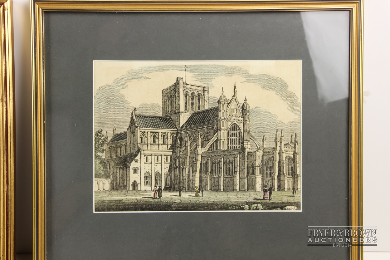 Three bookplates of Winchester, including West Front of the Cathedral, and other views, framed (3) - Image 2 of 4