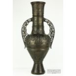 A large Spanish bronze Alhambra vase, probably early 20th century, in Nasrid style, the ovoid body