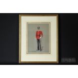 Herbert Benham - 'The East Surrey Regiment', officer standing with sword, watercolour on board,