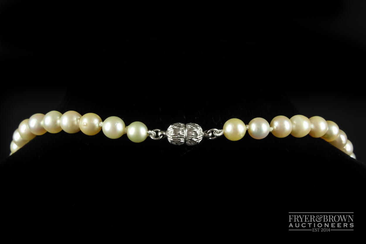 A graduated row of 73 cultured pearls, 6.5-8.7mm - Image 3 of 4