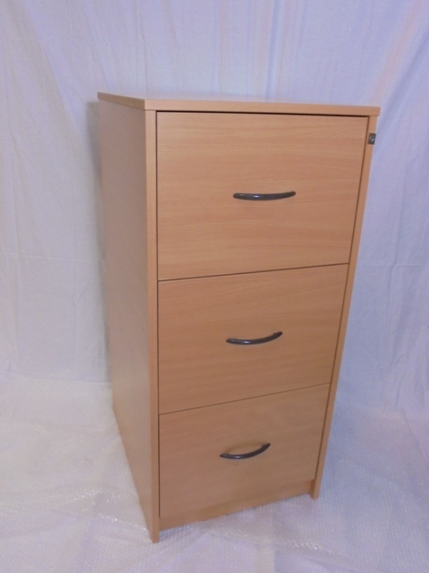 3 Drawer Filing Cabinet in Light Wood Effect Size W48cm X D60cm x H103cm