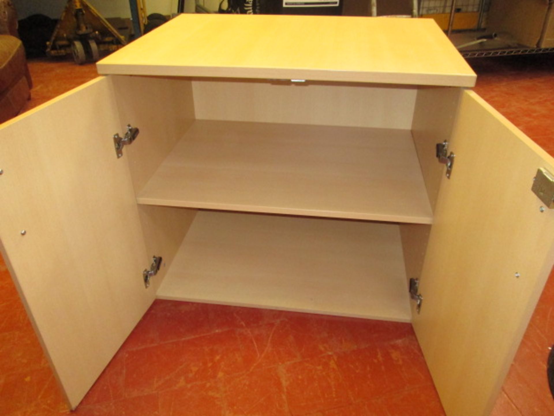 Light Wood 2 Door Lockable Cabinet - Image 2 of 2