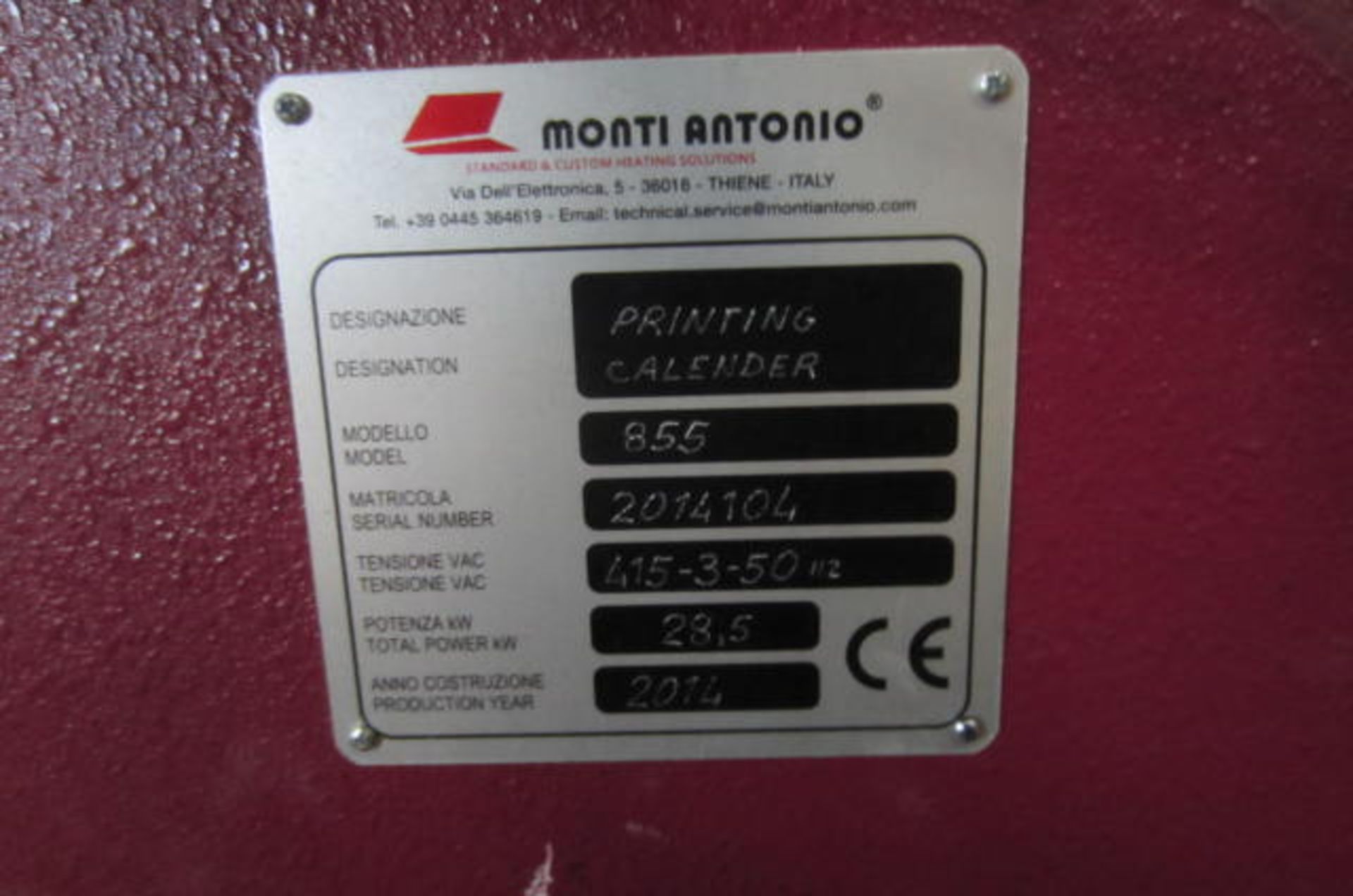 Monti Antonio Calender Printing Machine - Image 4 of 17