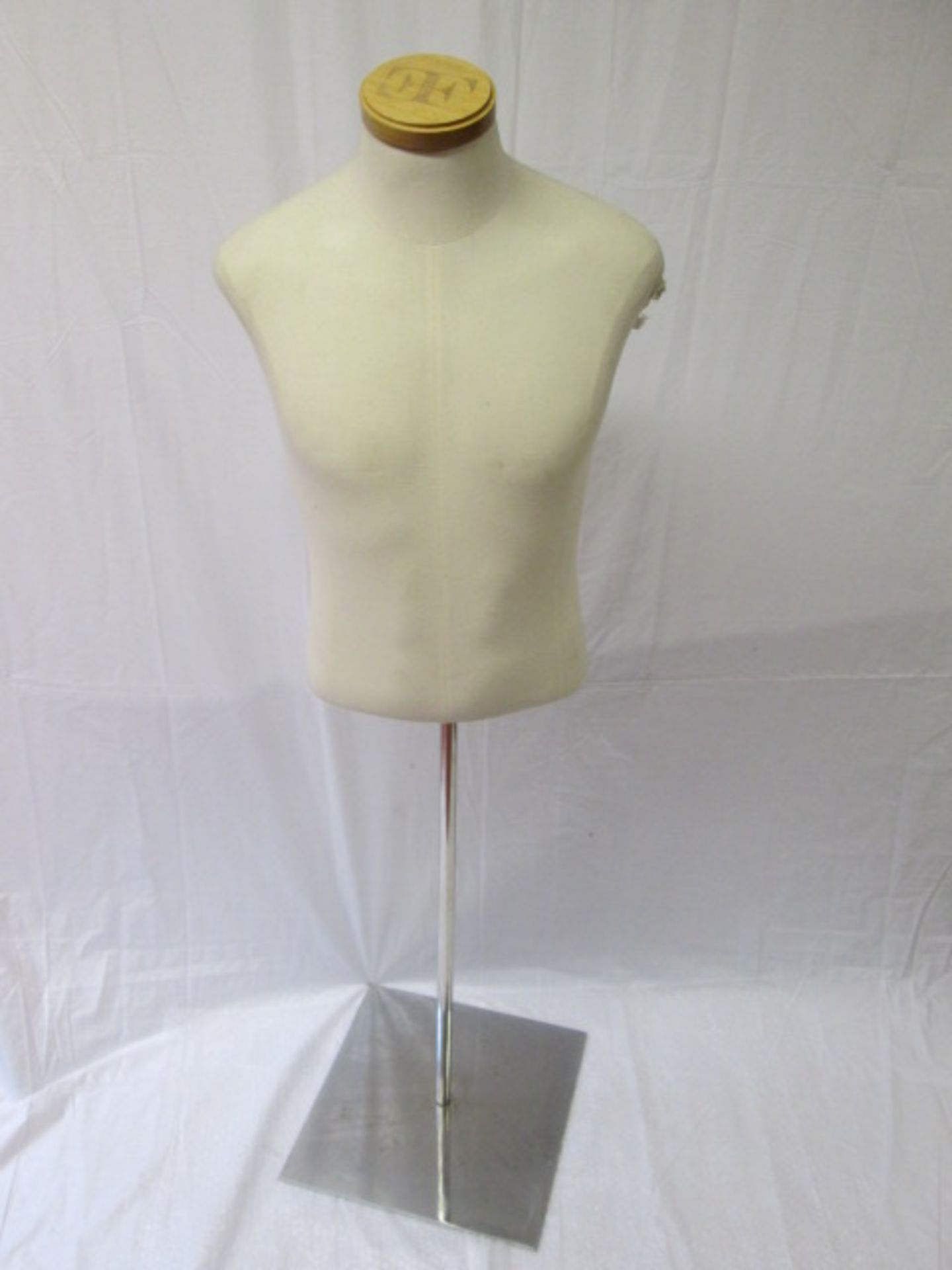 Male Mannequin Torso on Chrome Base