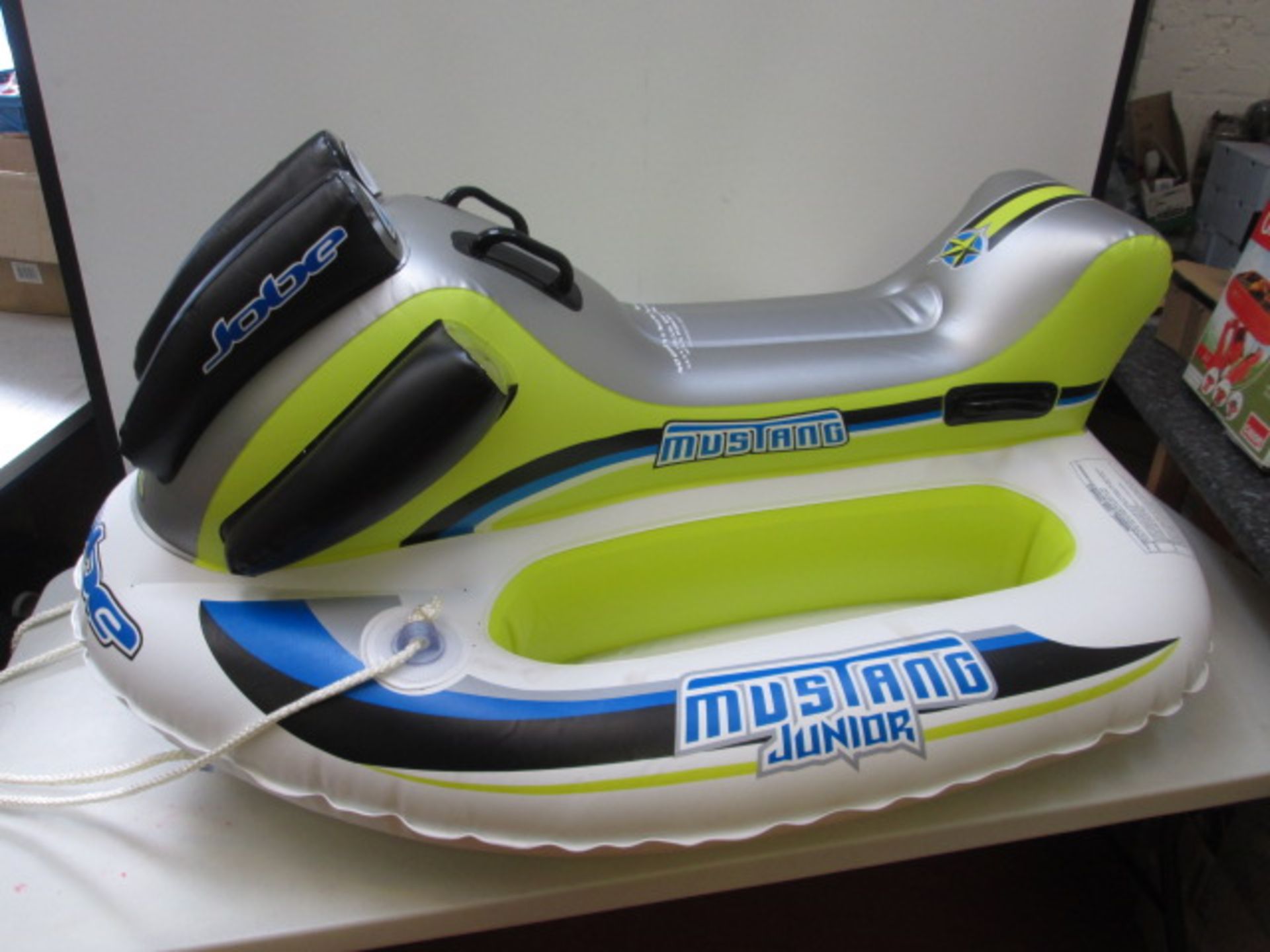 Jobe Mustang Junior Inflatable Childs Jetski, Max Capacity 120lbs (54kg). Comes with Hand Pump &